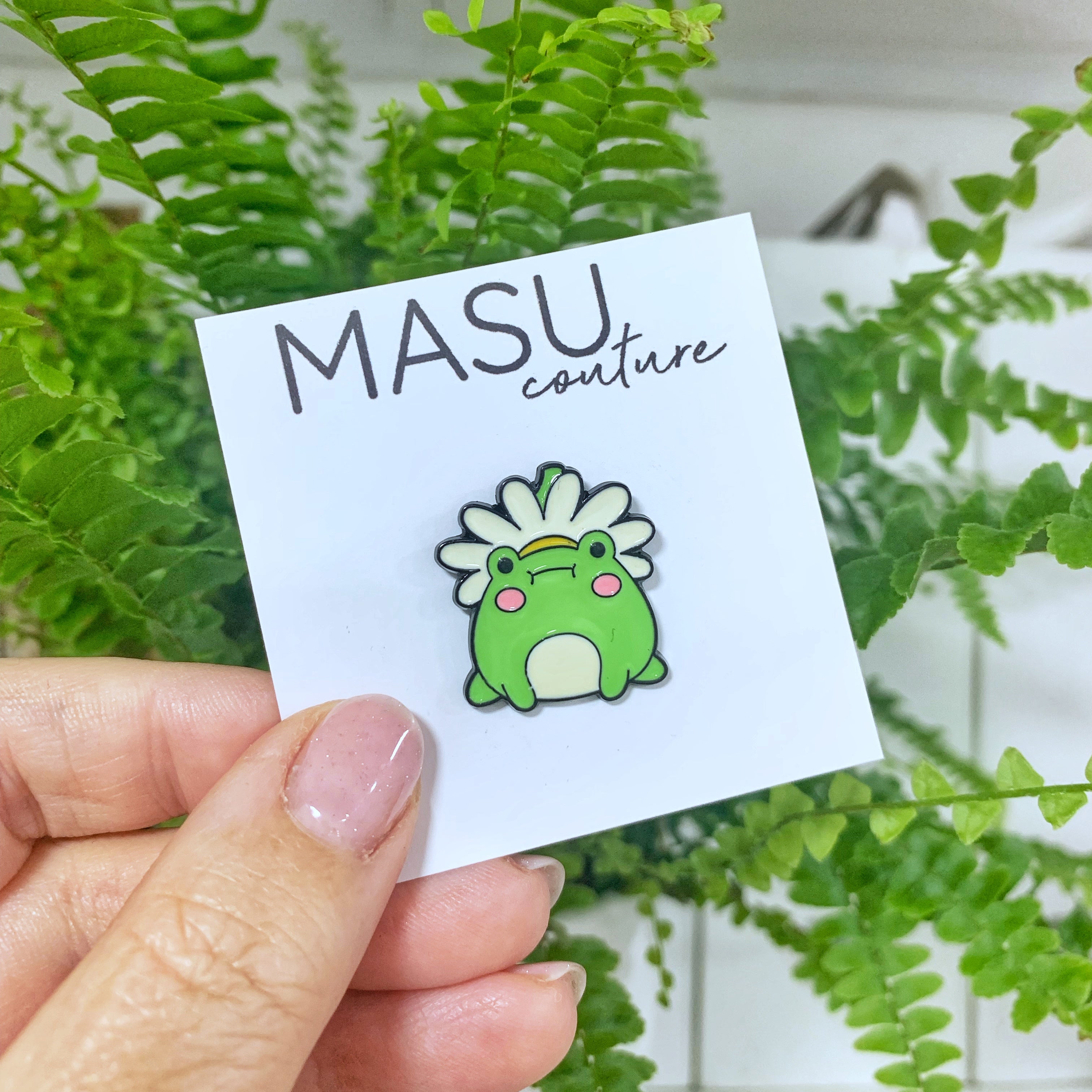 Frosch mit Blümchen - Masu Pin