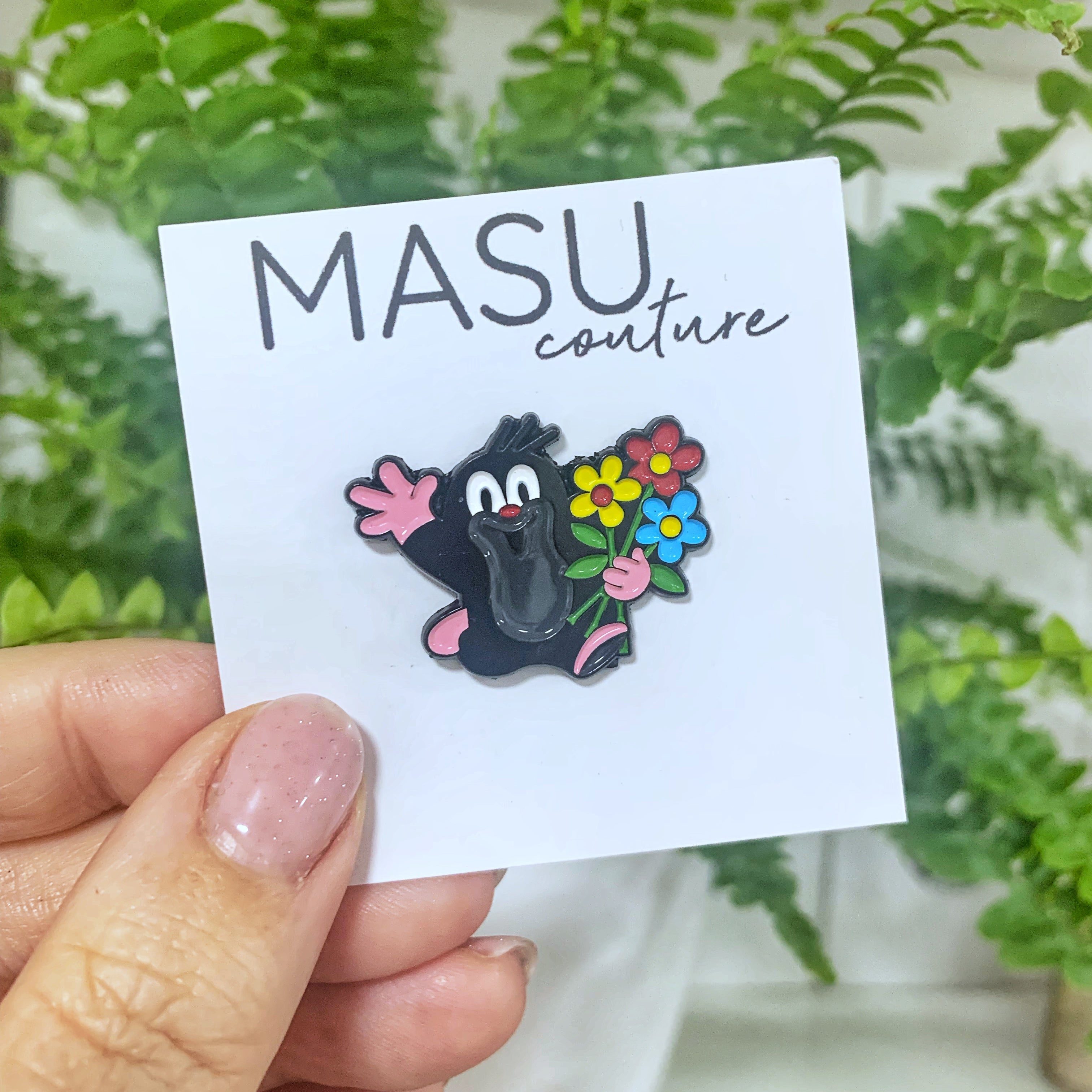 "Der kleine Maulwurf" mit Blume - Masu Pin
