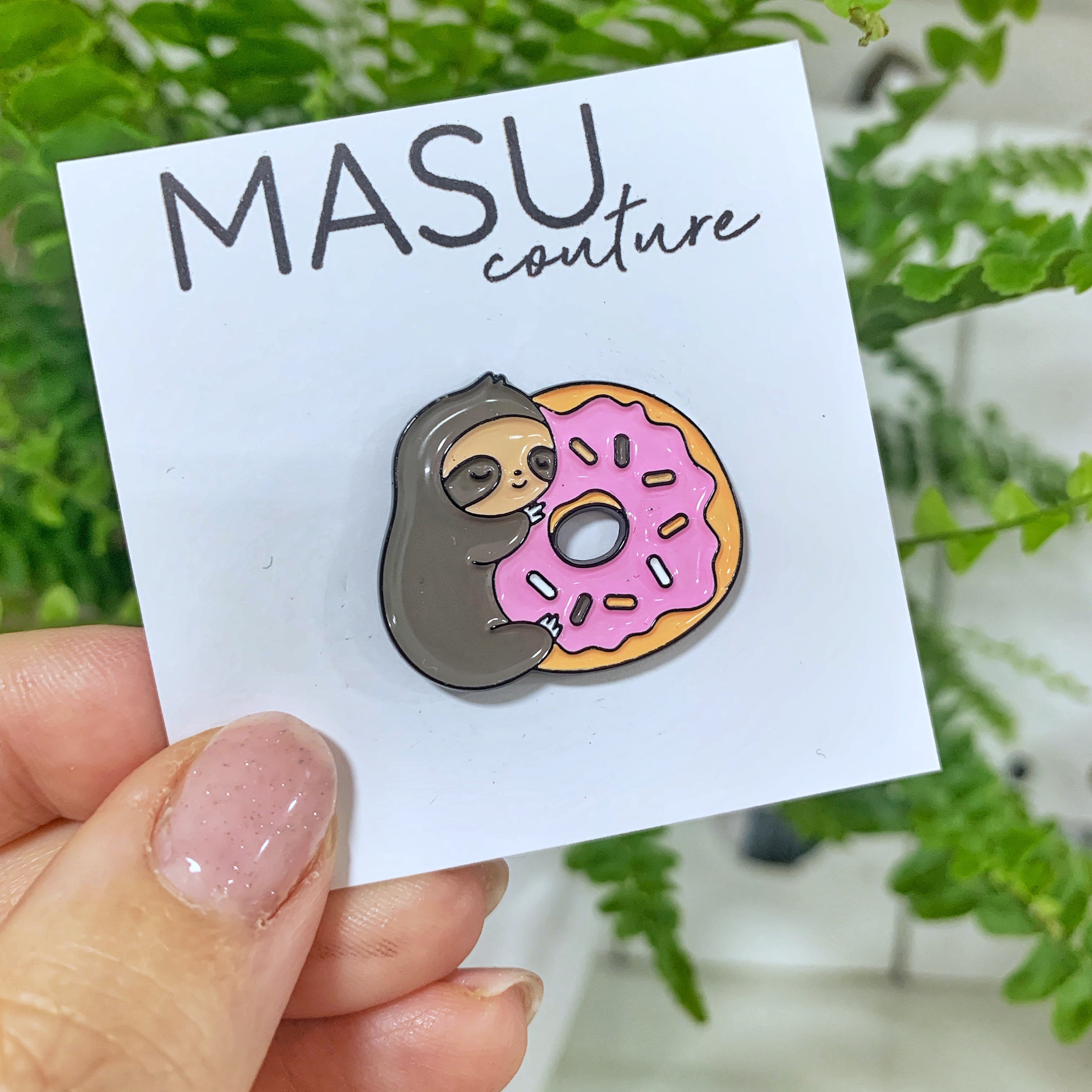 "Donut Worry" Retro-Faultier - Masu Pin