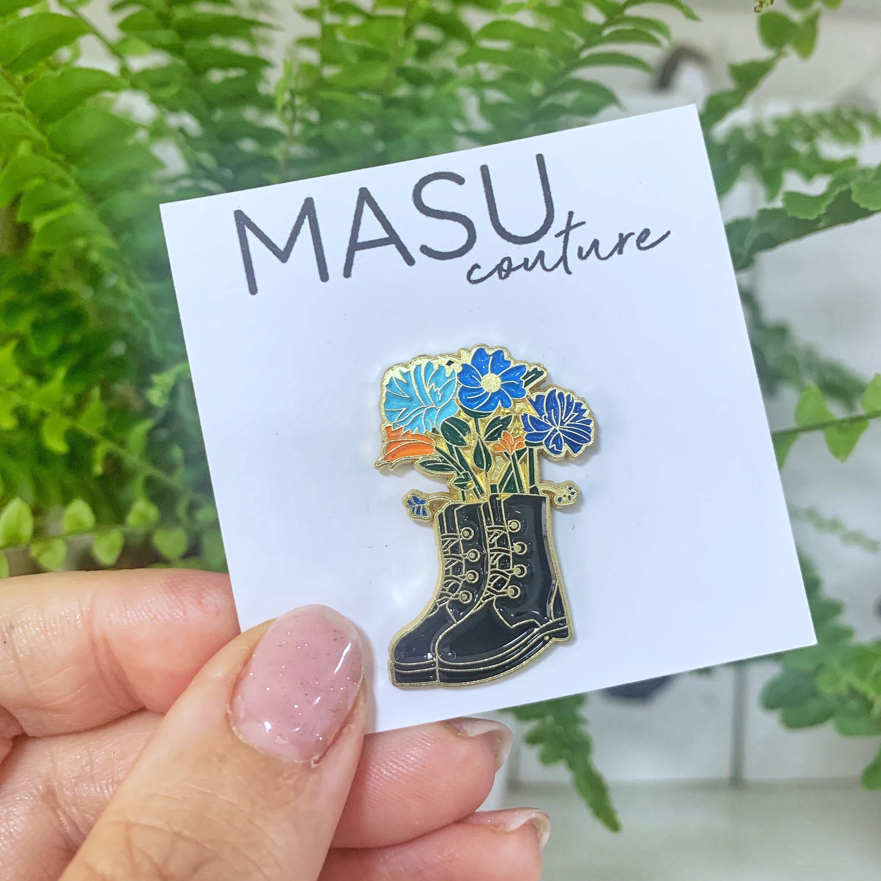Retro Flower Boots - Masu Pin
