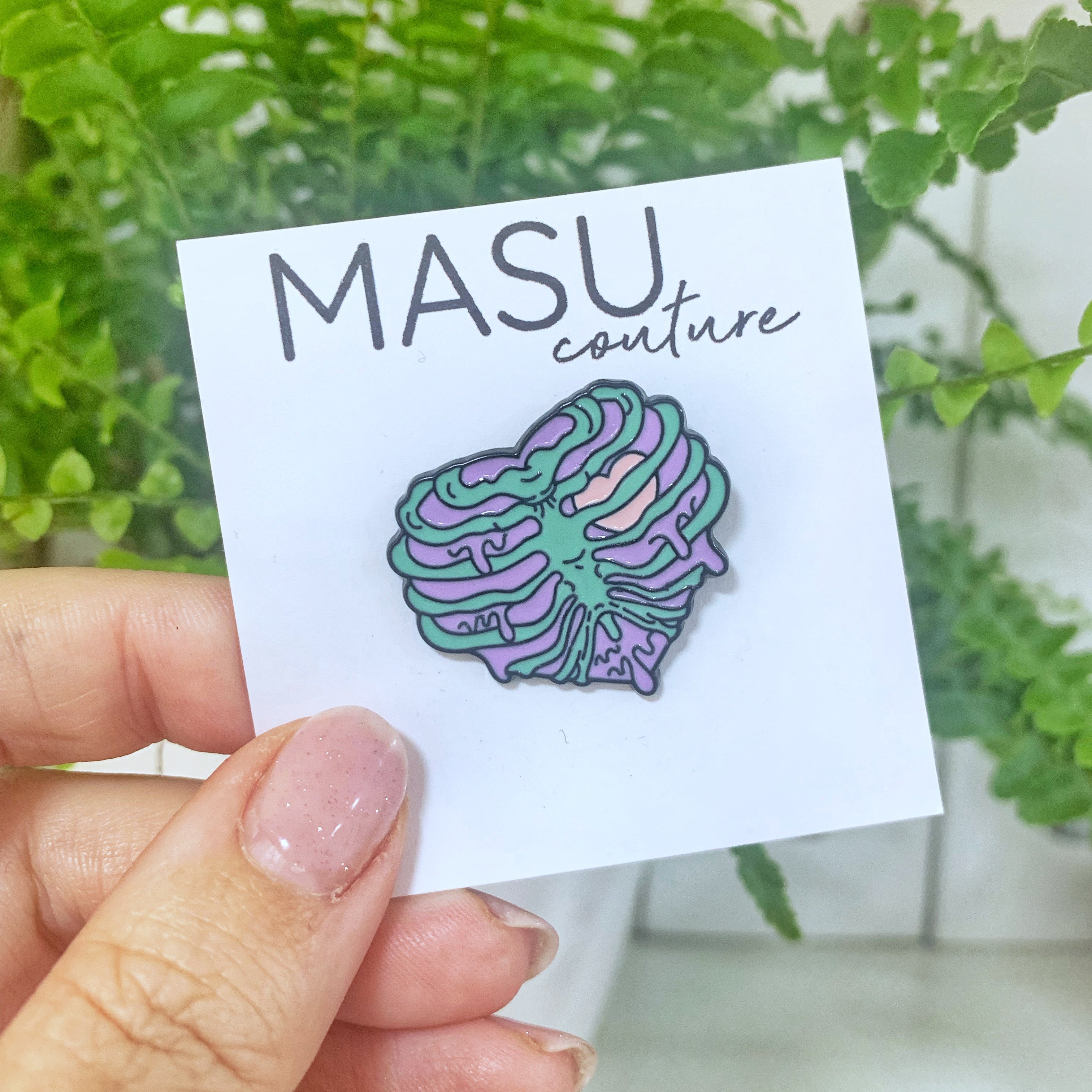 Retro-Skelettherz - Masu Pin