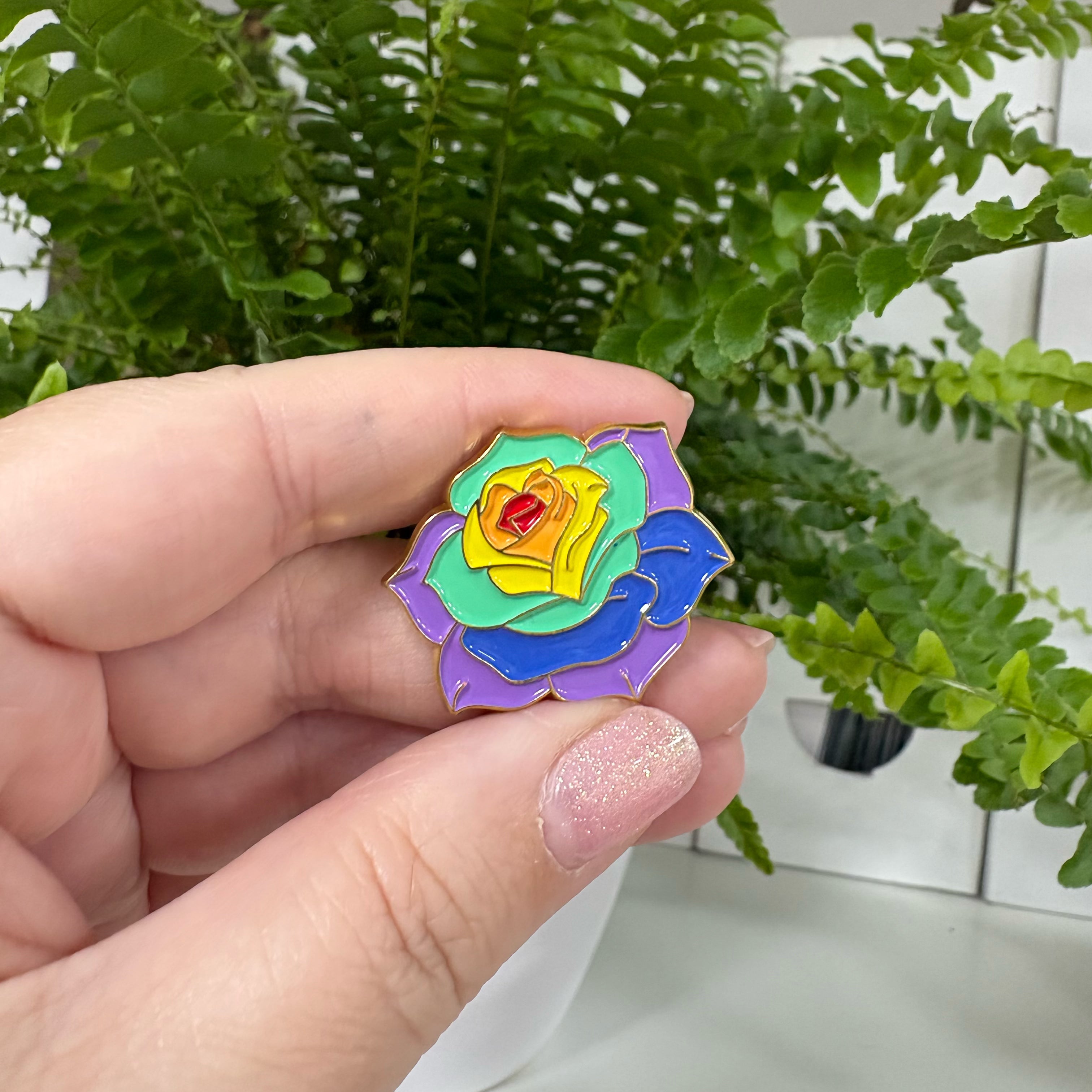 "Regenbogenrose" Bunte Rose - Masu Pin