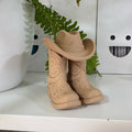 Cowboy Boot with Hat – Boho Western 3D Bücherregal-Deko